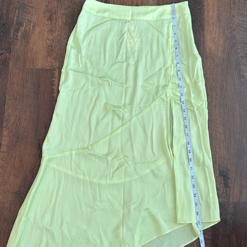 NWT Free People Lola asymmetrical skirt slit in Lemon Electric size 4 - Picture 13 of 13